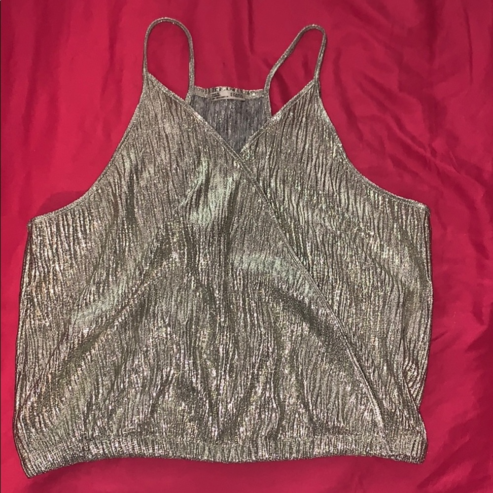 Gold Metallic Zara Top